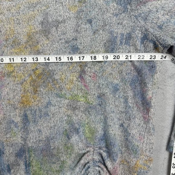 CJ Banks Womens  Pull Over Sweater 2X Grey Blue Pink Yellow Long Sleeve - Picture 6 of 9